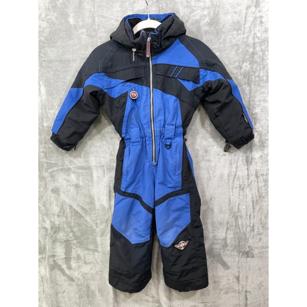 Obermeyer 1943‎ Pilot Snow Suit Kids Toddler Size 4 Insulated Ski Blue Hooded